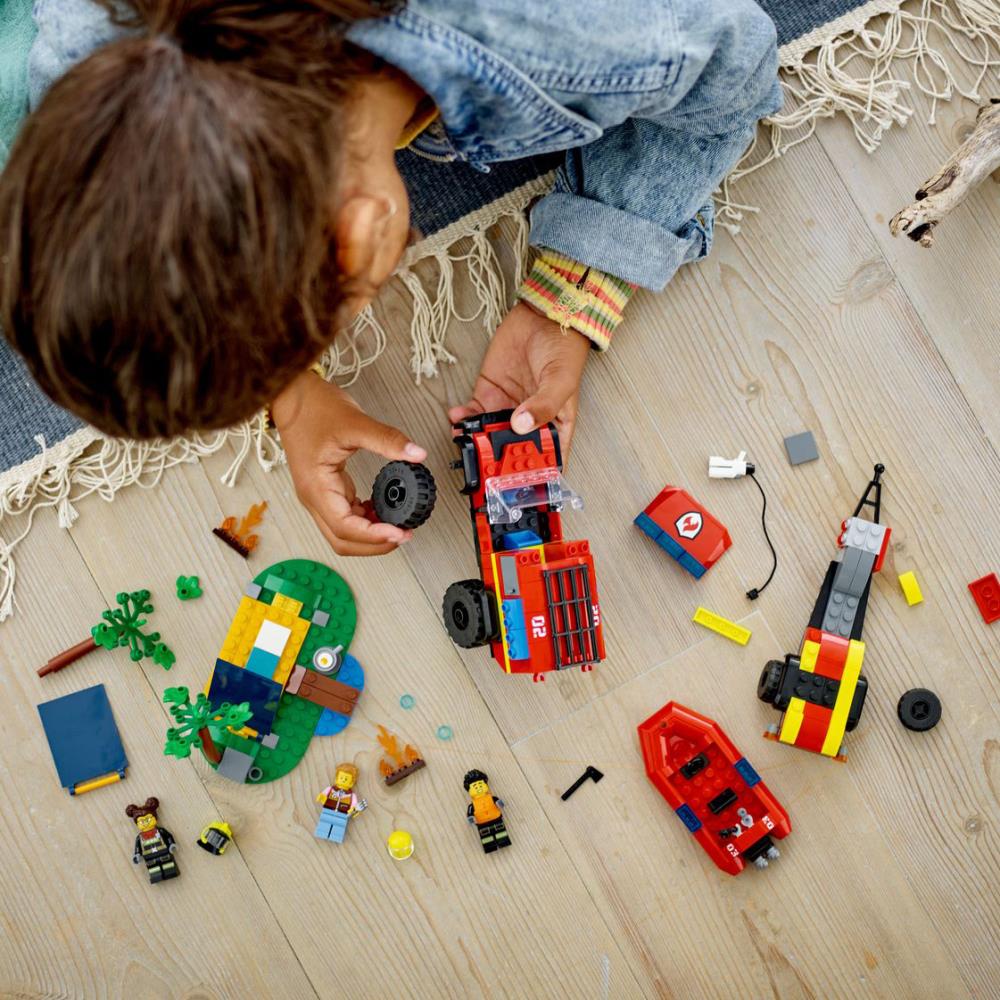 The LEGO City 4x4 Fire Truck With Rescue Boat