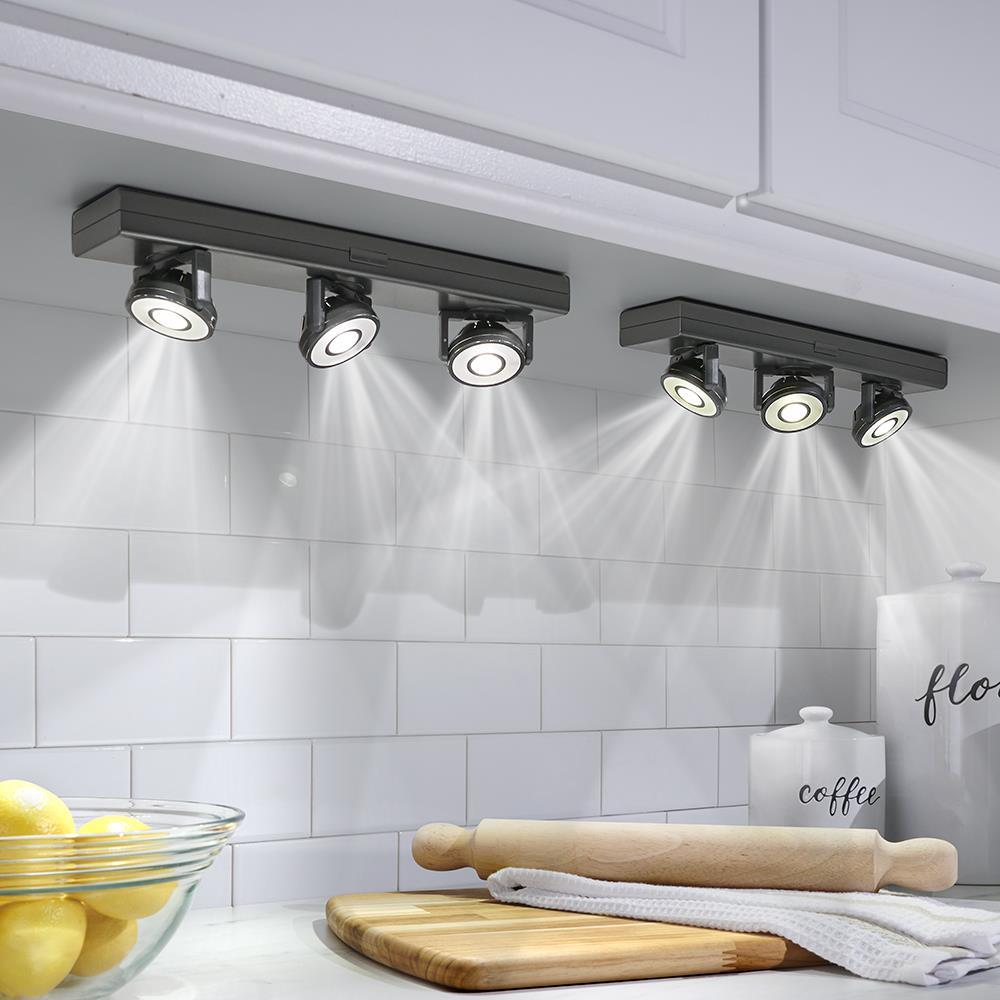 The Cordless Under Cabinet Pivoting LED Lights (Black)
