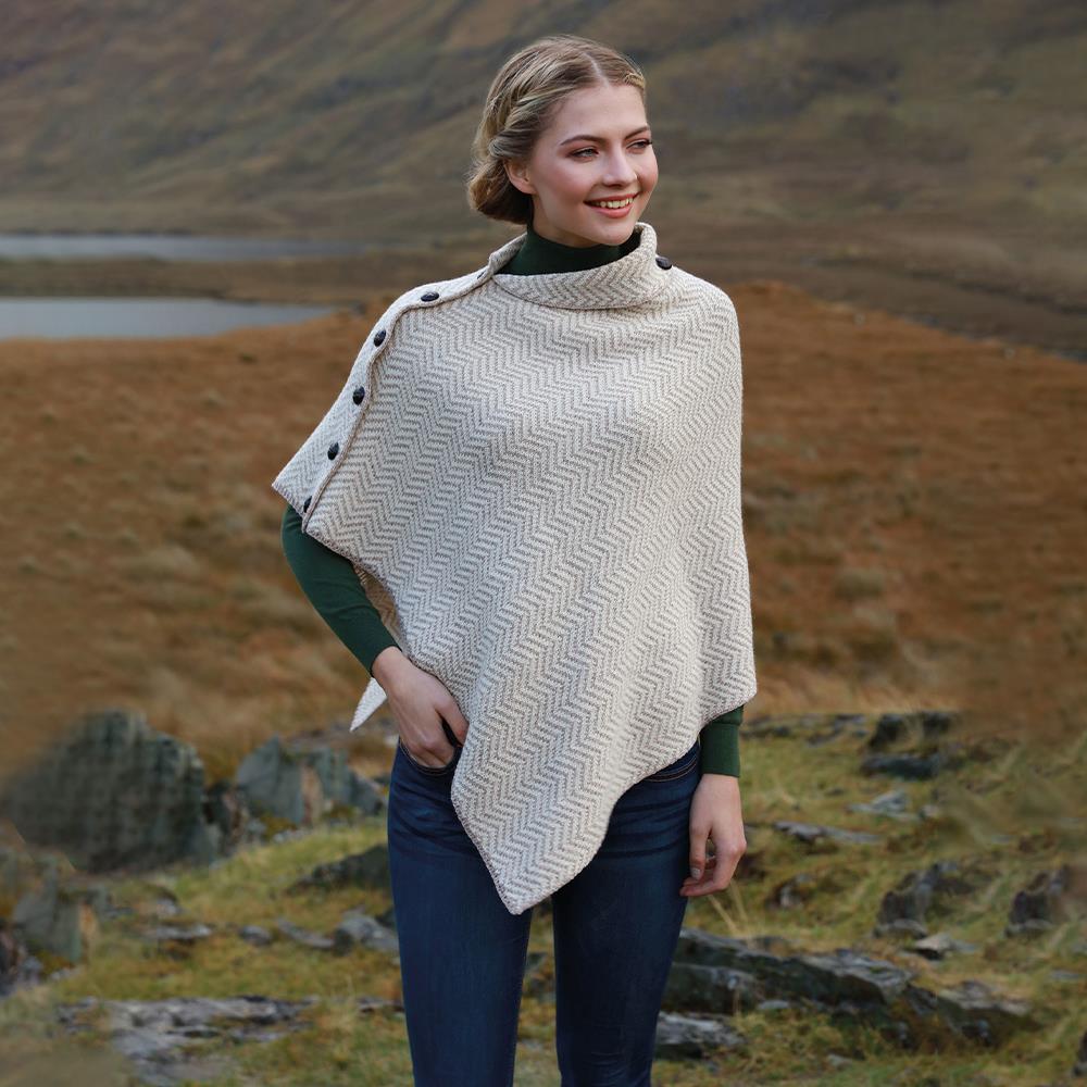 The County Mayo Herringbone Poncho