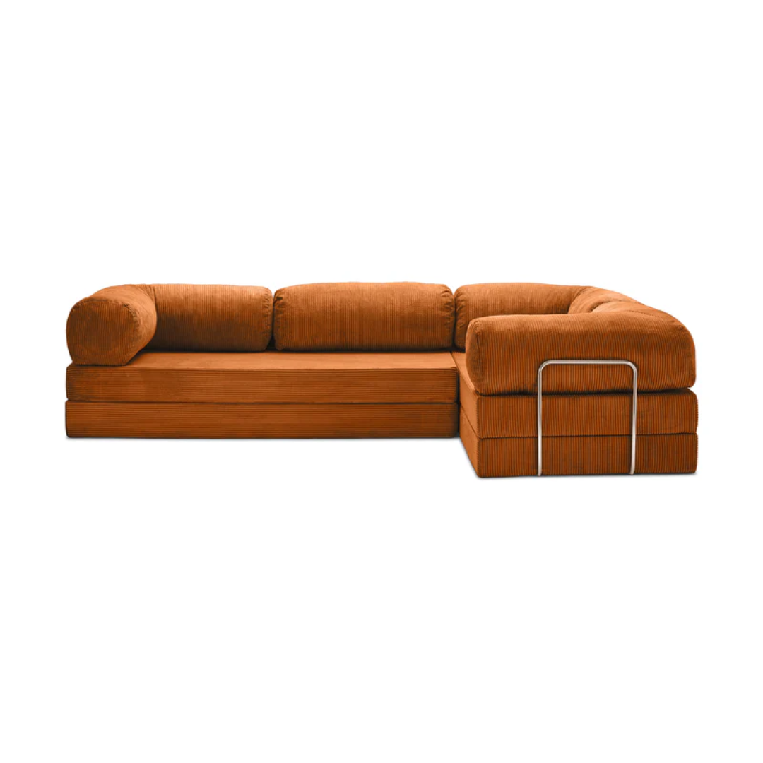 Belle Convertible L-Shaped Modular Sofa Bed - Corduroy