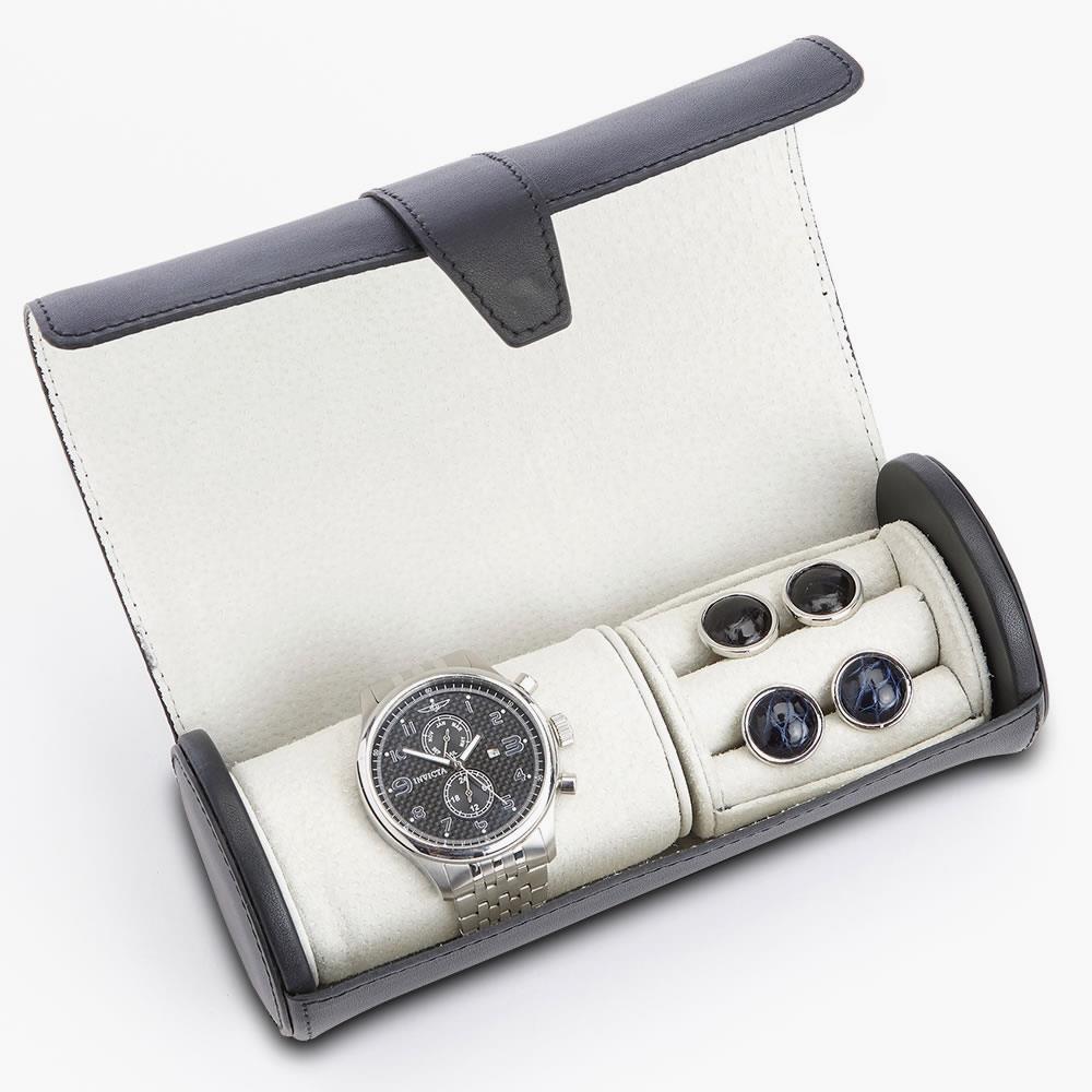 The Gentlemen's Monogrammed Leather Travel Roll