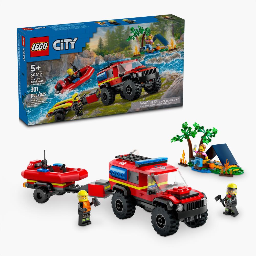 The LEGO City 4x4 Fire Truck With Rescue Boat