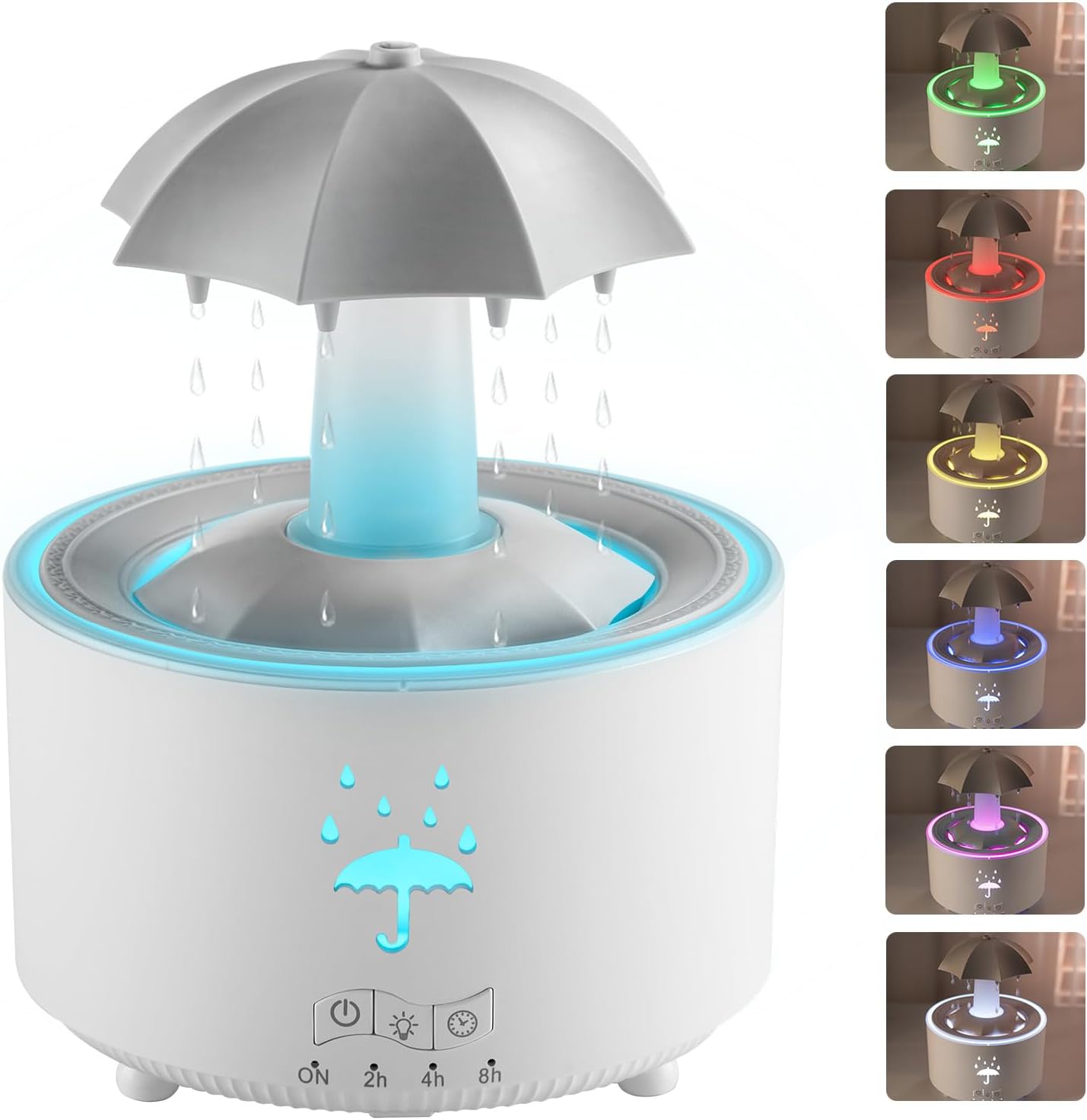 Aesthetic 2-in-1 Humidifier Oil Diffuser with 360° Rotating Raindrop & 7 LED Mood Lights.Ultrasonic Quiet Cool Mist Humidifier for up to 24 Hrs.Ideal Holiday Gifts for Home