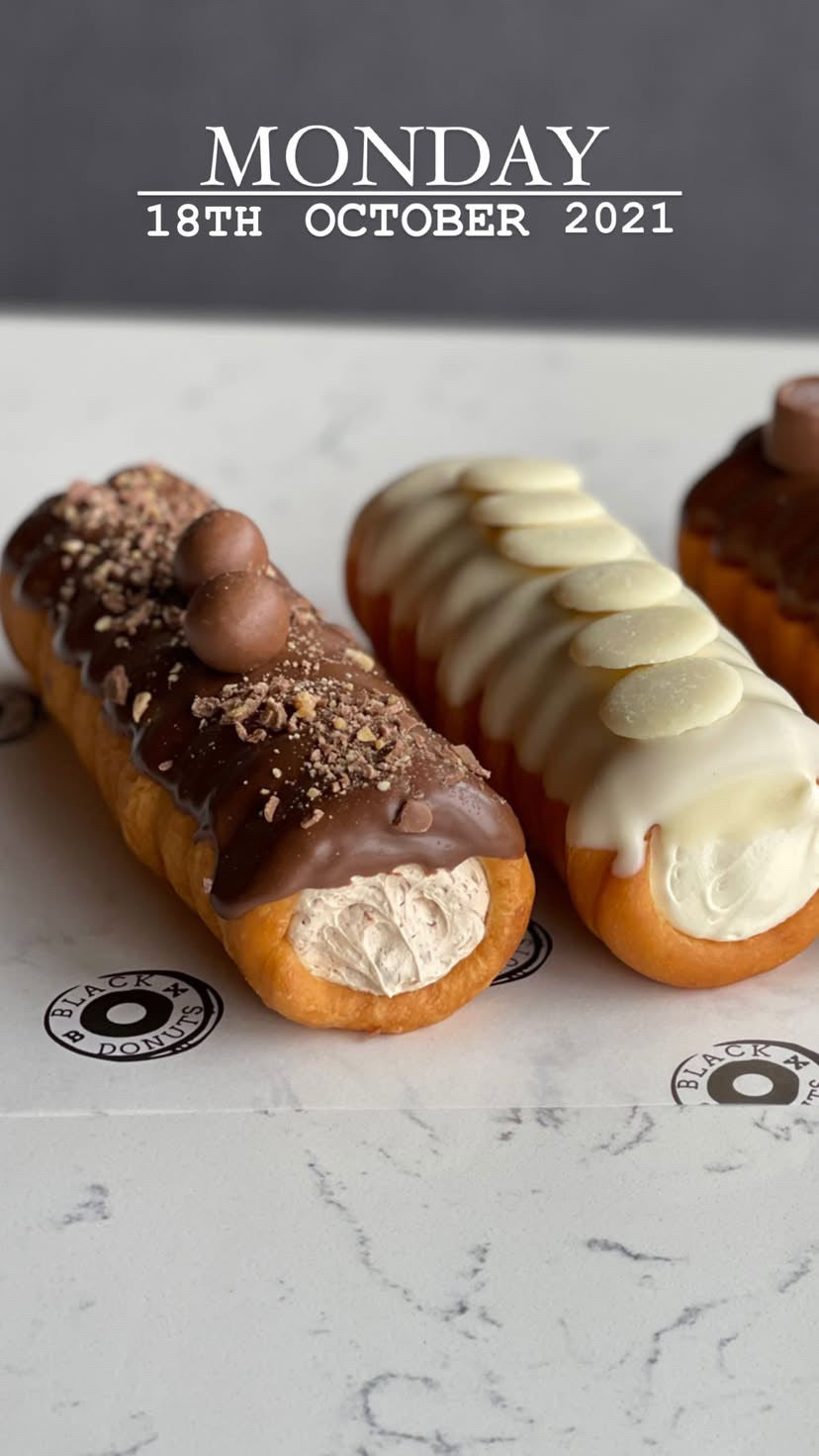 Box of 3 Donnollis - Our Donut Cannoli FILLED with cream. DIPPED in chocolate & TOPPED with your favourite treat