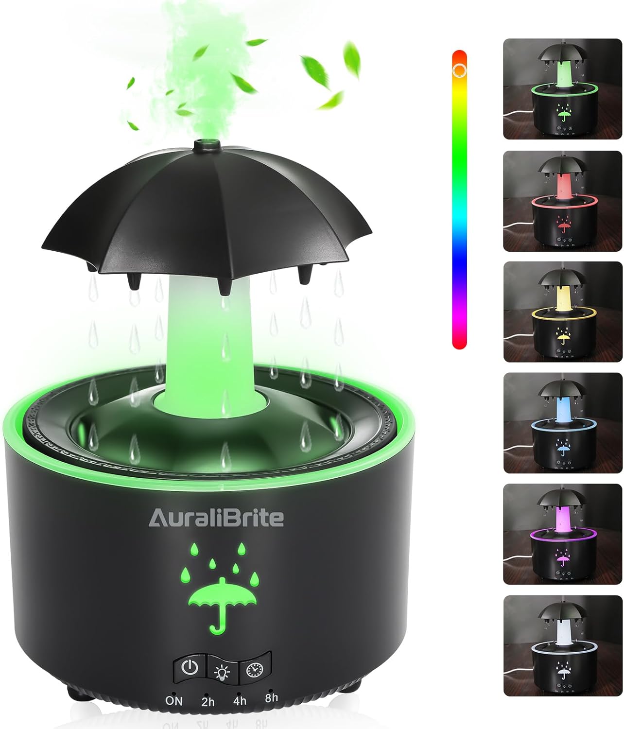 Aesthetic 2-in-1 Humidifier Oil Diffuser with 360° Rotating Raindrop & 7 LED Mood Lights.Ultrasonic Quiet Cool Mist Humidifier for up to 24 Hrs.Ideal Holiday Gifts for Home