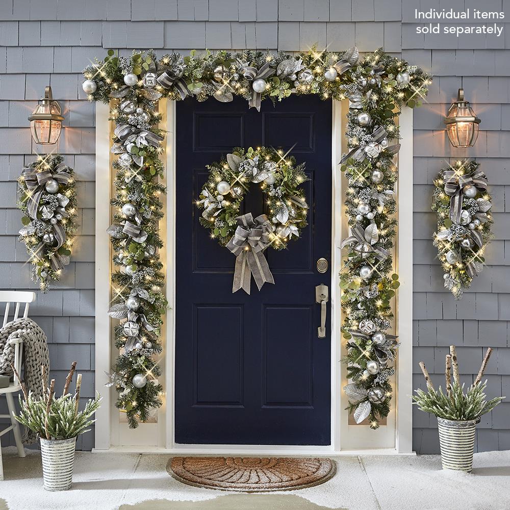 The Cordless Prelit Frosted Silver Holiday Trim (Teardrop Sconce)