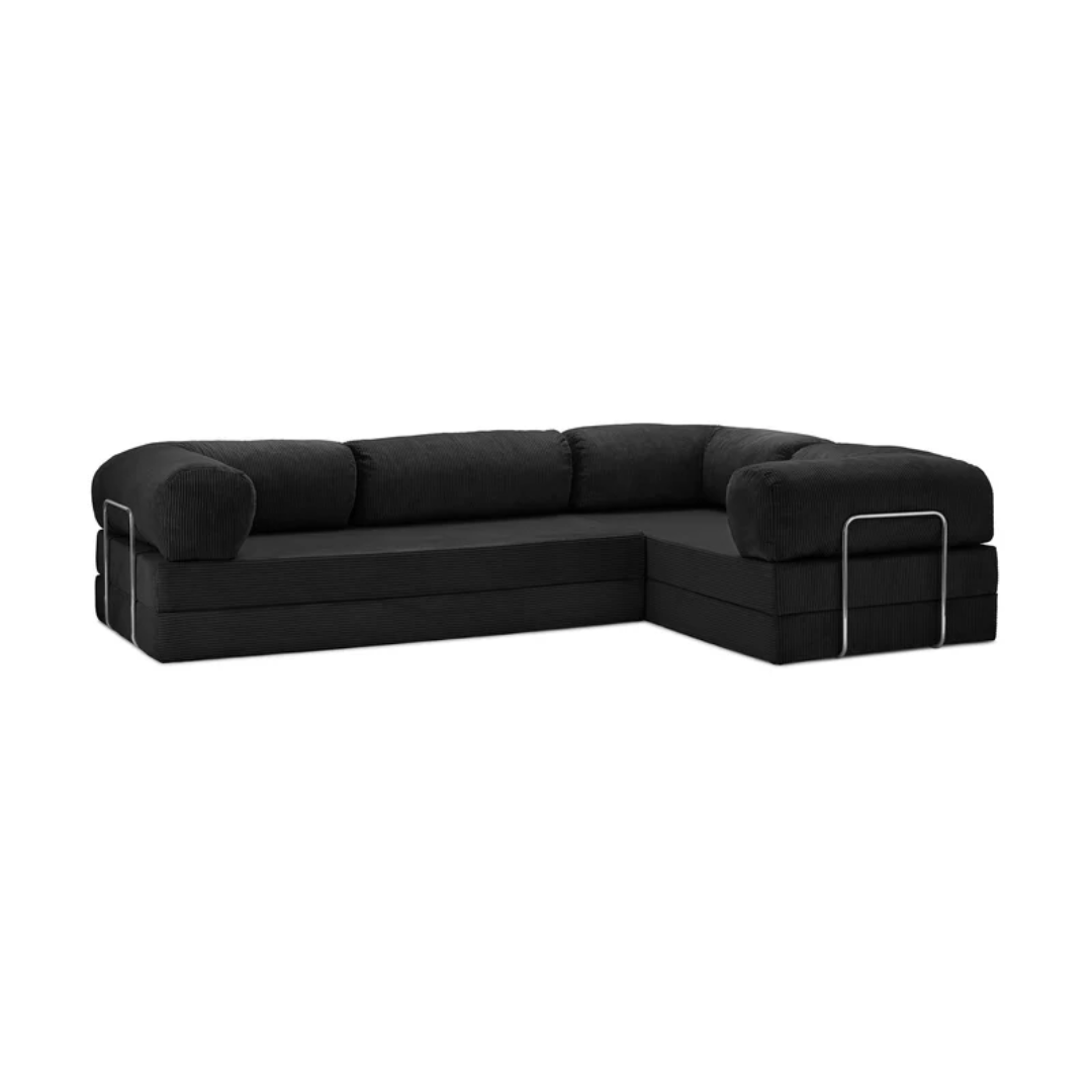Belle Convertible L-Shaped Modular Sofa Bed - Corduroy