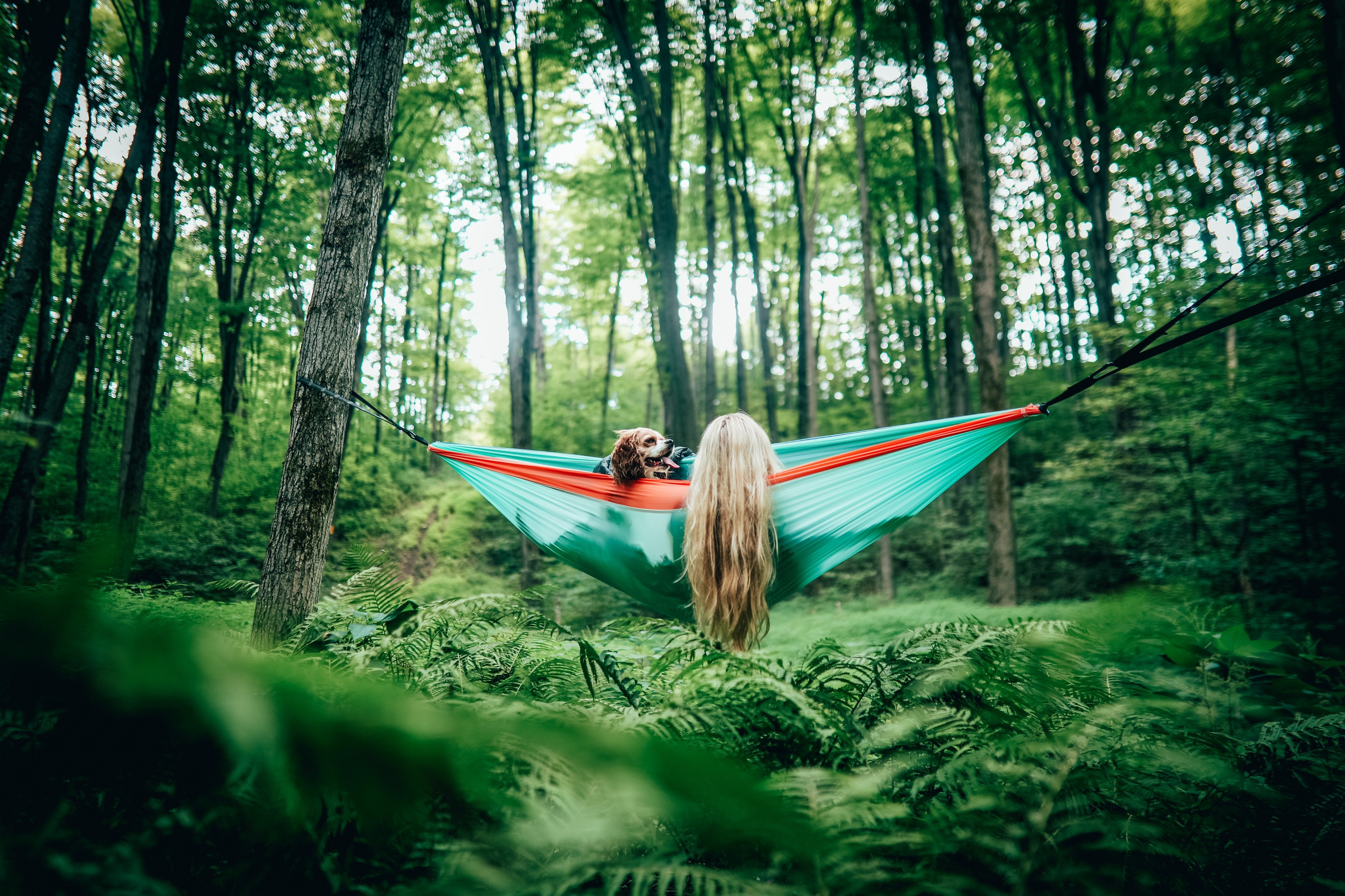 Sky Blue - Recycled Hammock with Straps